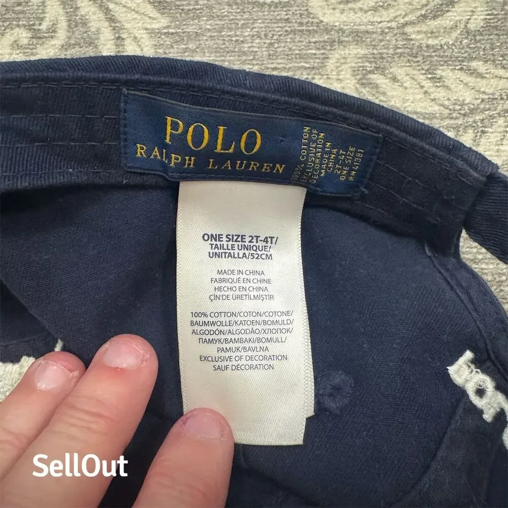 Polo Ralph Lauren Navy Big Pony #3 Adjustable Baseball Golf Hat Toddler 2T - 4T